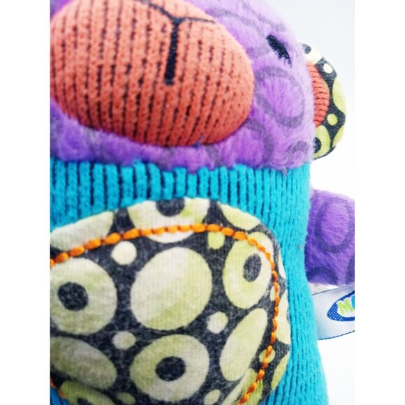 Monkey Plush Mary Meyer Ikimono Textured Stuffed Animal 6" Colorful Corduroy Toy - Picture 4 of 15